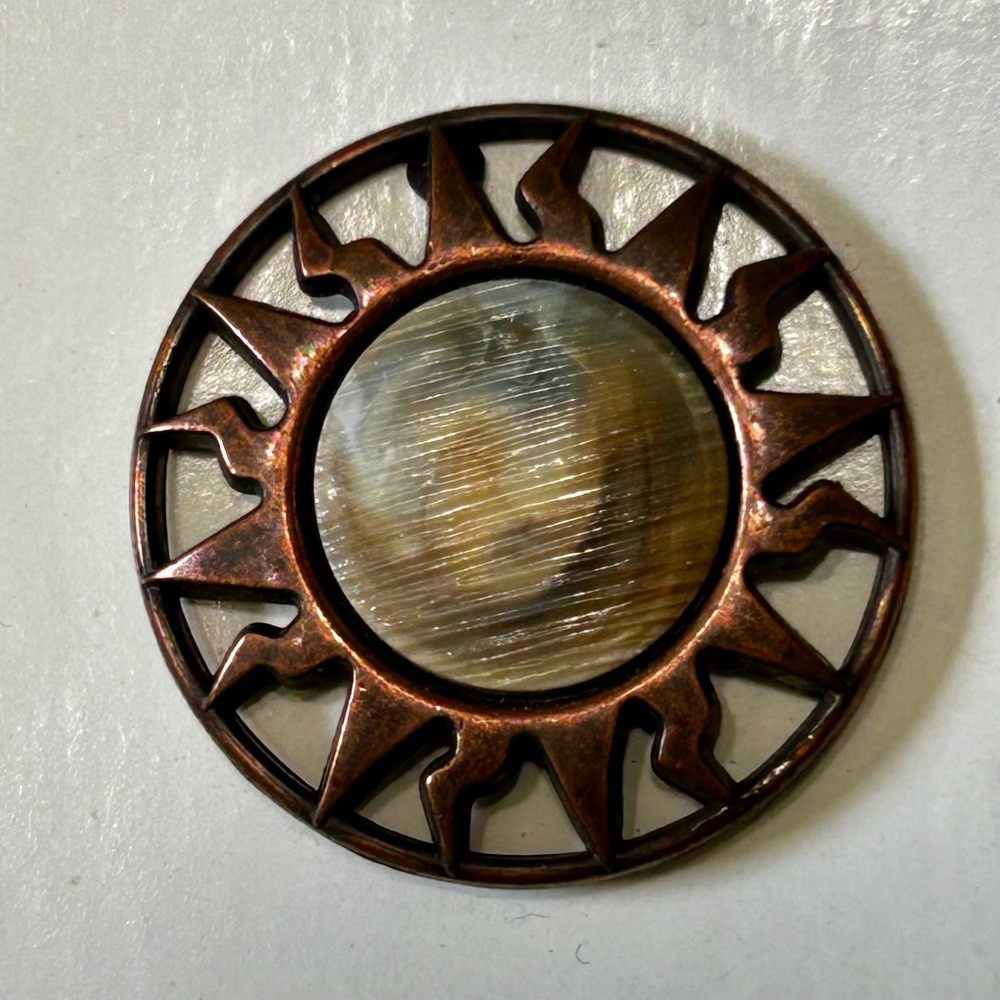 JHB International Sunburst Buttons Made in Spain Copper Tone 7/8 Inch 2pc 90354